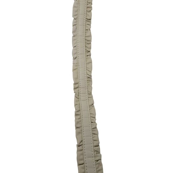 Vintage Coldwater Creek Leather Ruffle Boho Belt‎ M Off White Ivory Cottagecore main image 5